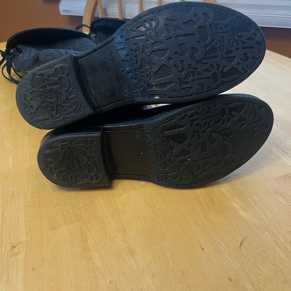 Miss sixty ladies 41 / 9.5 black theigh high rubber boots fabric legs - Picture 9 of 10